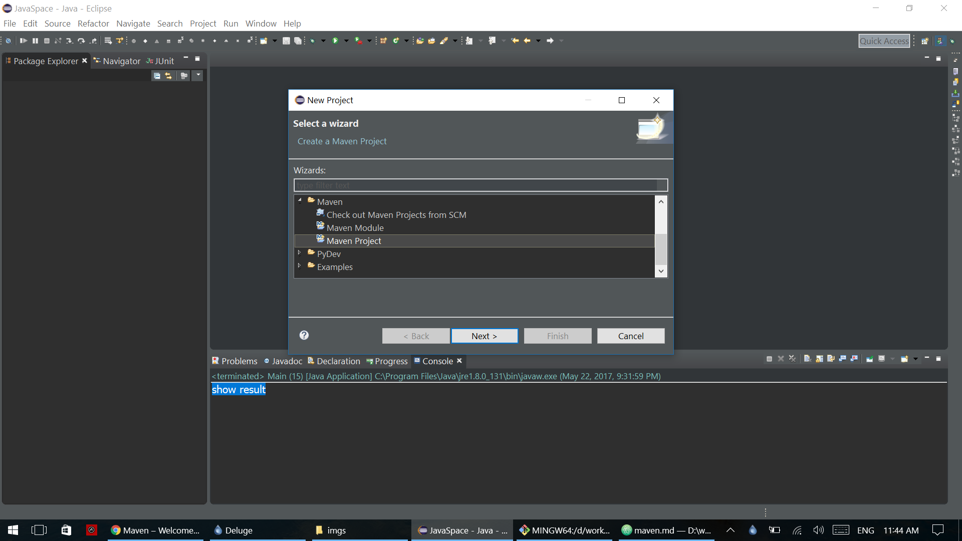 Choose maven project